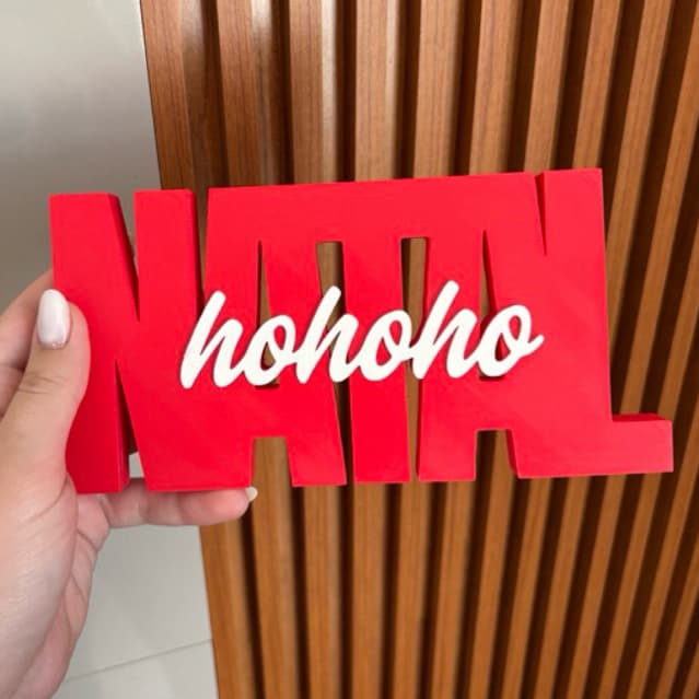 Letreiro Natal hohoho Decoração Natalina Enfeite Decorativo Papai Noel