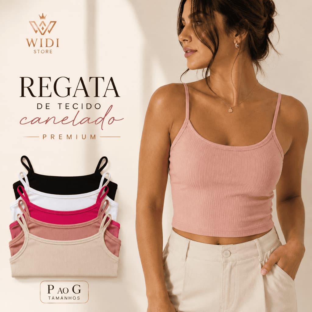 Cropped Regata Canelado Feminino Alcinha fina - Moda Casual