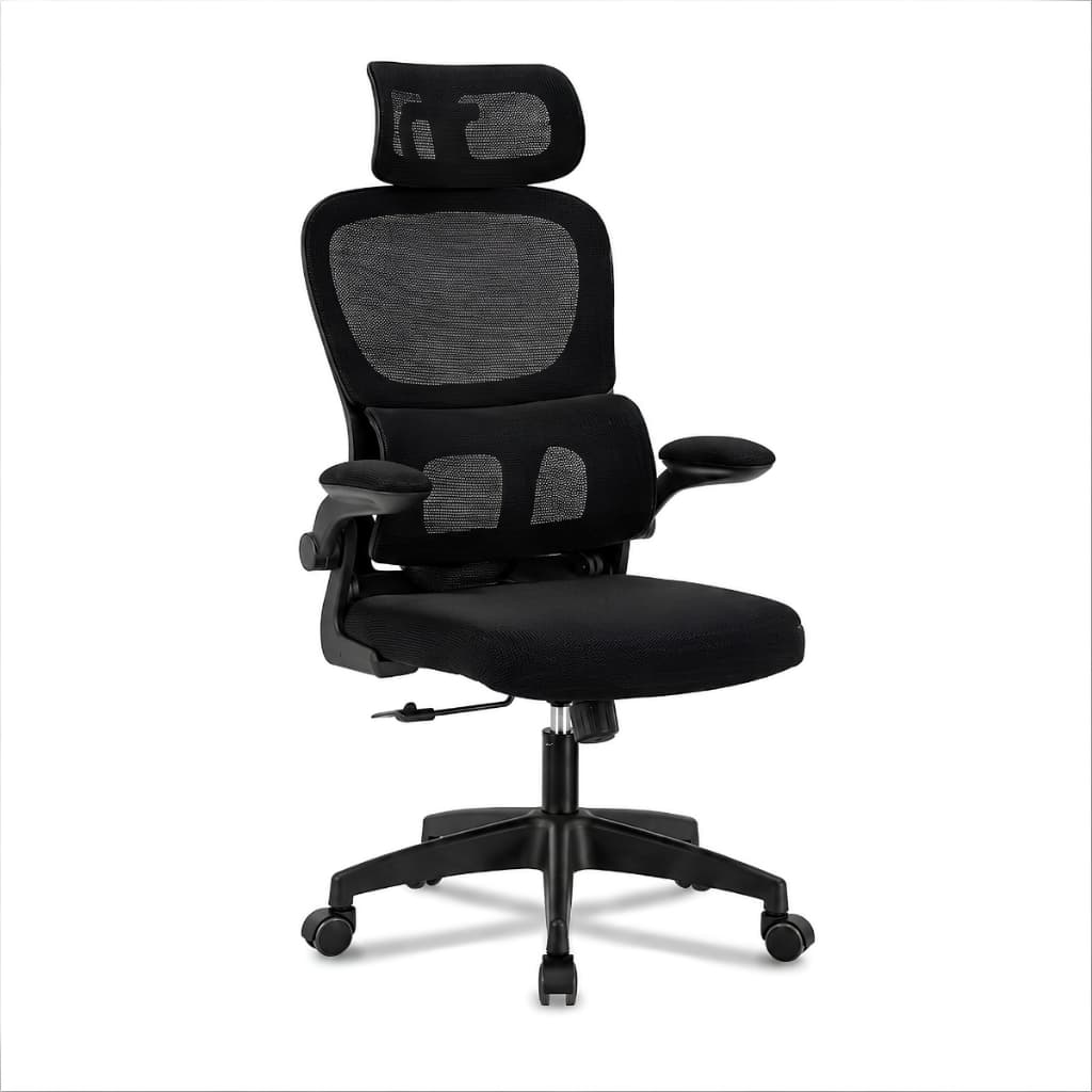 Cadeira de Escritório Ergonômica Presidente Premium Inclinável Apoio Lombar Cabeça Braços Ajustáveis Home Office