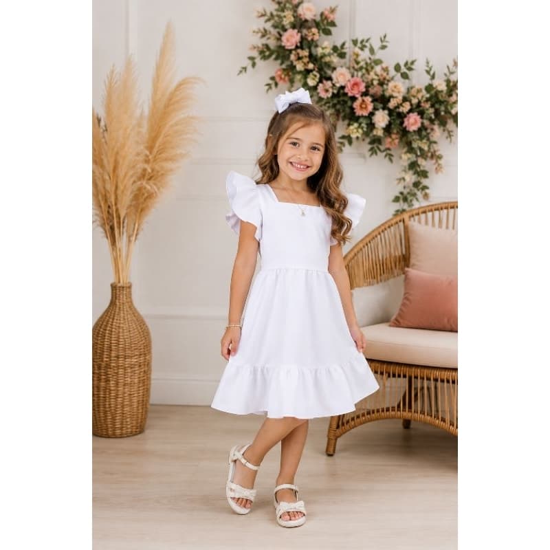 Vestido Infantil Menina Babado MODELO LUXO Festa Aniversário Passeio vestido luxo alfaiataria criança tecido elegante