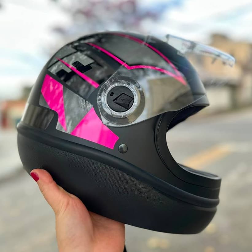 CAPACETE TAURUS FORMULA 1 NEO SAN MARINO AUTOMATIC PRETO/ROSA ORIGINAL + CHAVEIRO