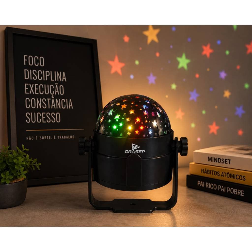 Canhão De Led Rgb Globo Luminação Palco Festa Dj 3w Grasep 127/220v