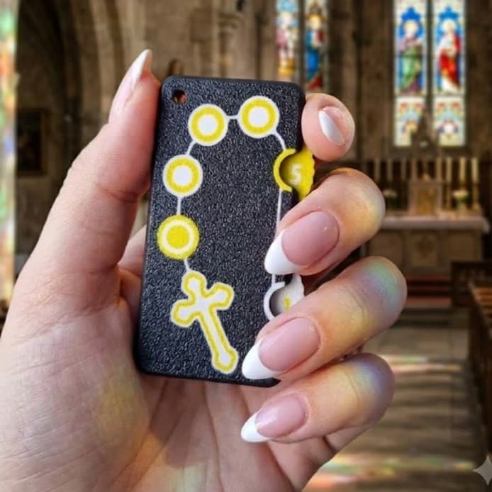 Terço de Bolso Rosário Mecânico Manual Inovador Para Oração Nossa Senhora Fé