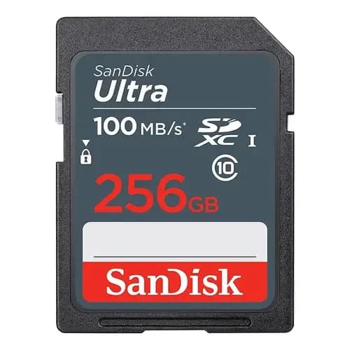 Cartão de Memória SanDisk Ultra 256GB para Câmeras e Gravação de Vídeos