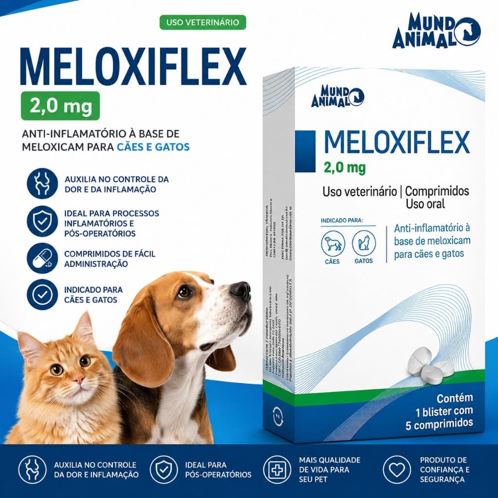 Meloxiflex (Meloxicam) 0,5mg- Igual Flamavet- 10 Comprimidos Mundo Animal