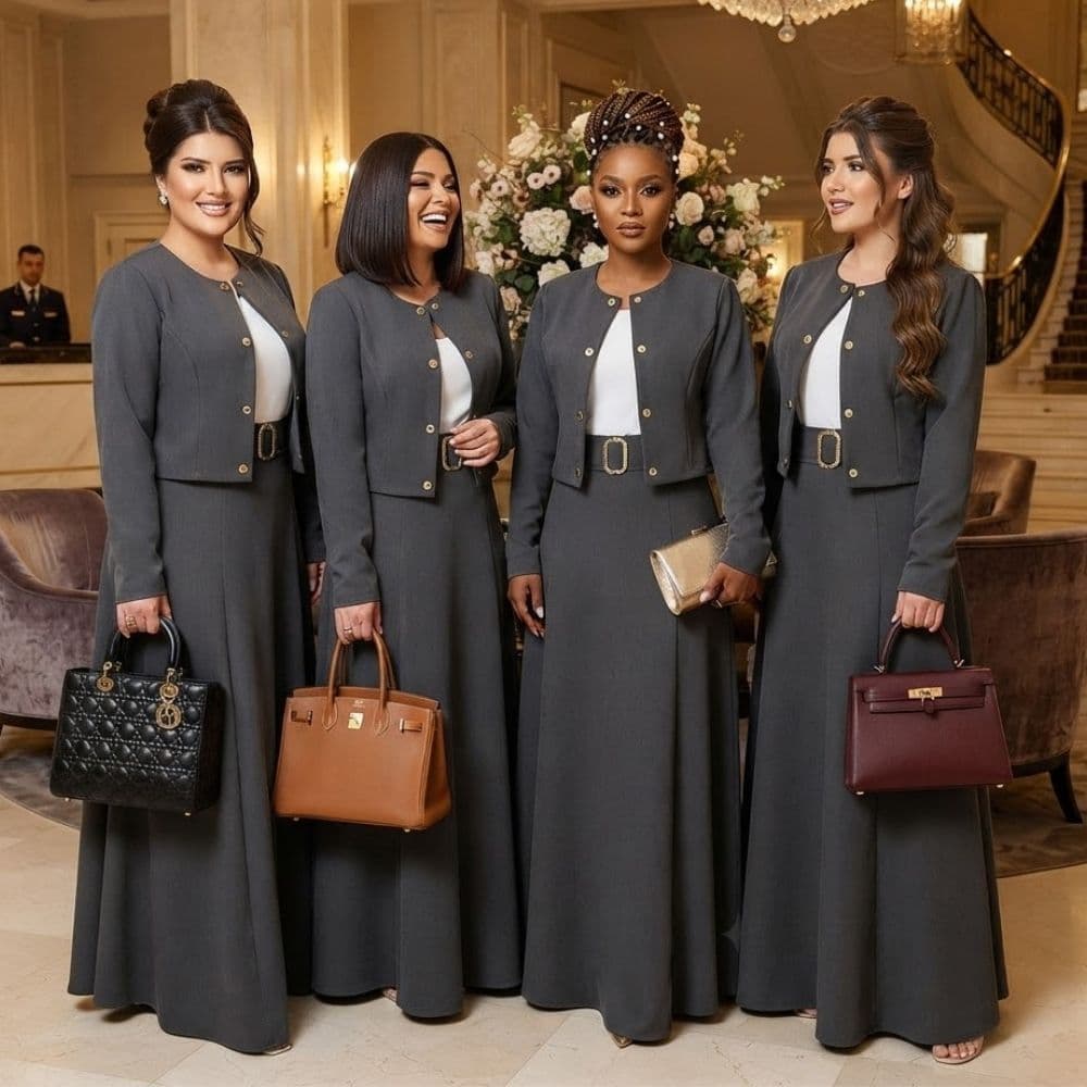 Conjunto Blazer Feminino Botões Manga Longa Social 4 Peças Moda Evangelica Tamanho Grande Congresso