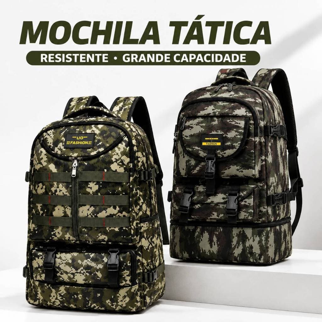 Mochila Militar Tática Grande Capacidade Resistente Com Múltiplos Compartimentos Para Viagem Camping Escola E Trabalho