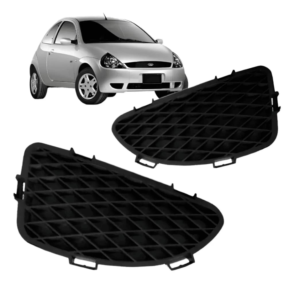 PAR GRADE MOLDURA TAMPA FAROL MILHA FORD KA 2002 A 2007 SEM FURO MILHA