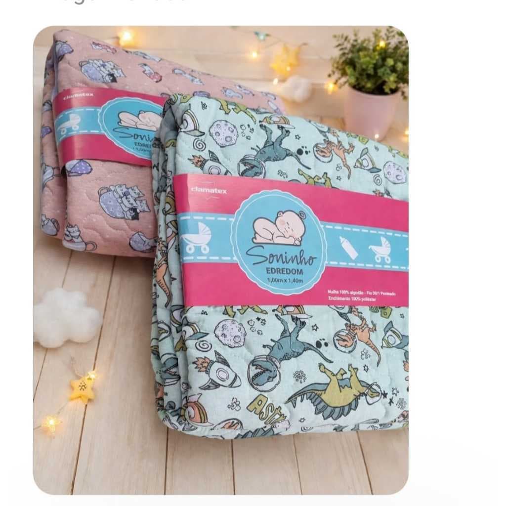 Edredom De Berço Infantil Bebê Dupla Face Estampado Macio E Confortável Para Enxoval