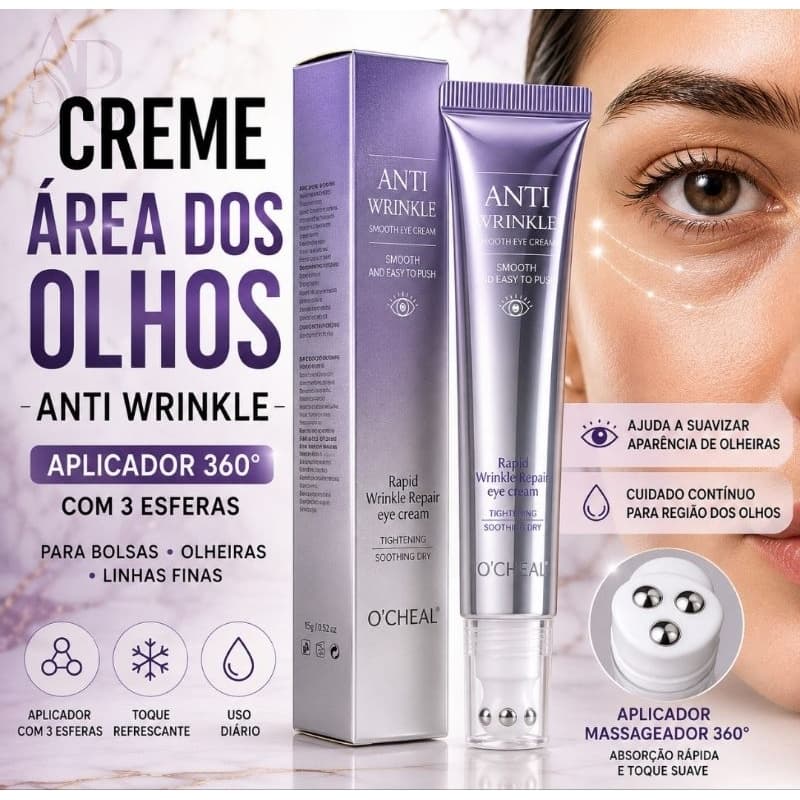 Creme De Reparo Olhos Redução de inchaço  Anti-Rugas Hidratante Olheiras Bolsas e Linhas Finas  O'cheal