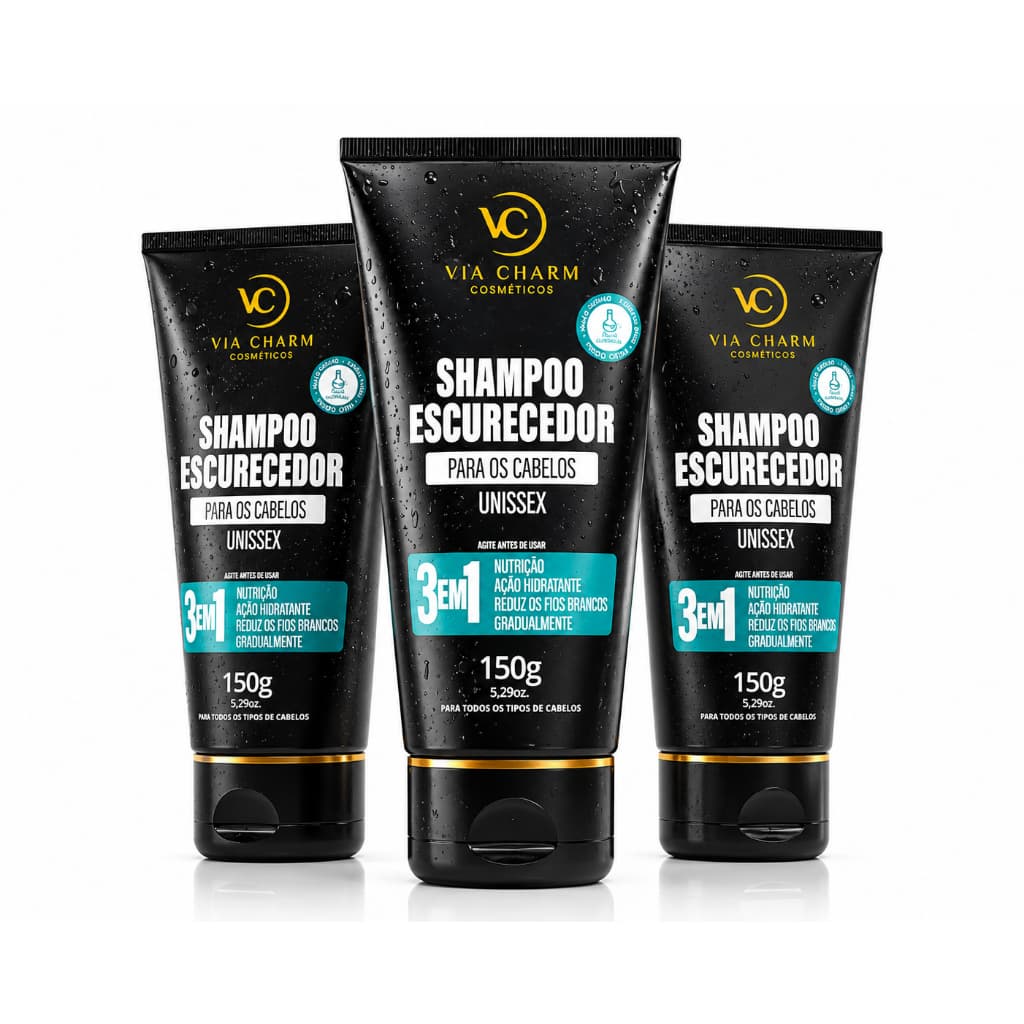 3 Un Shampoo Escurecedor Profissional Via Charm 3 X 1 Unisex