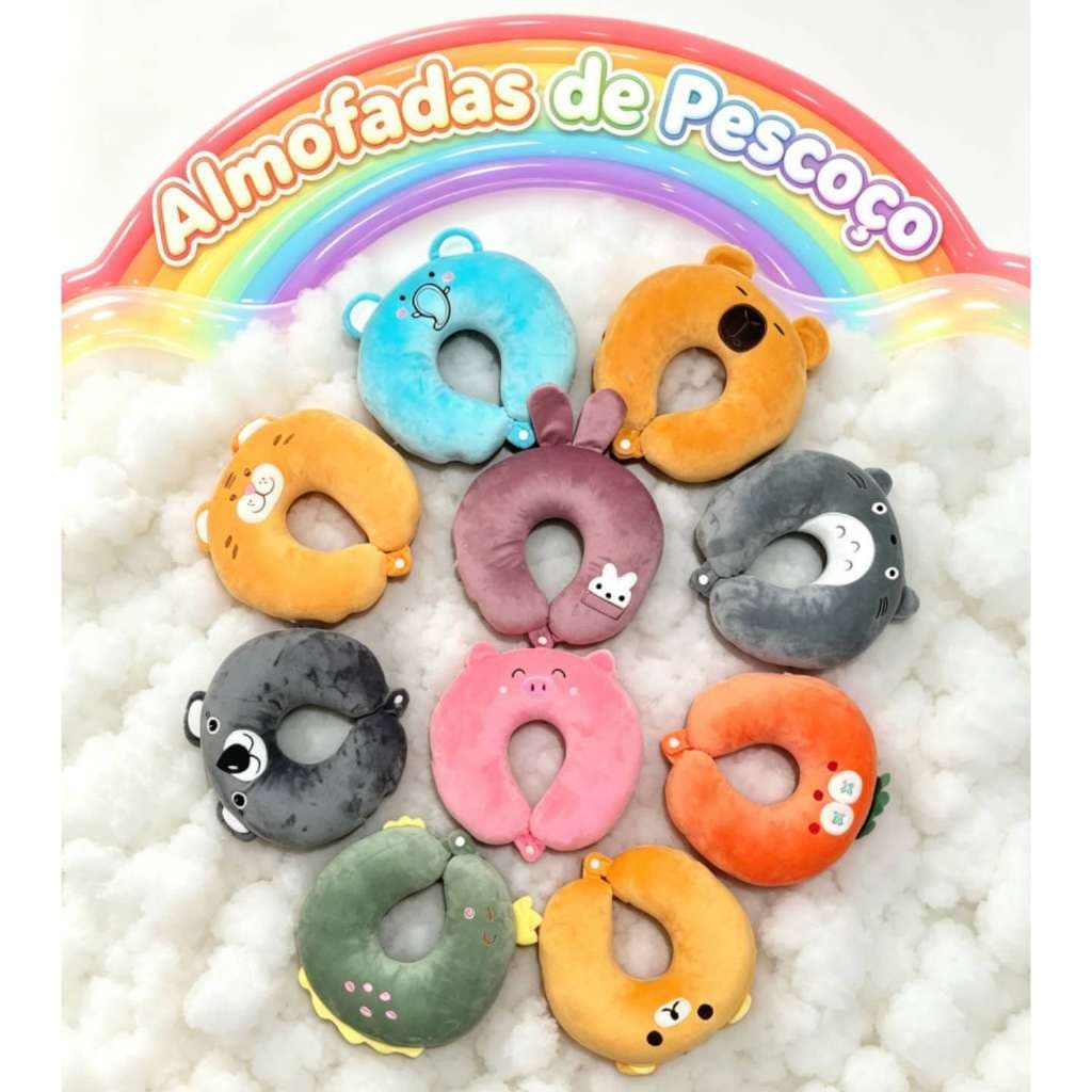 Almofada de Pescoço Infantil Portátil para Viagem