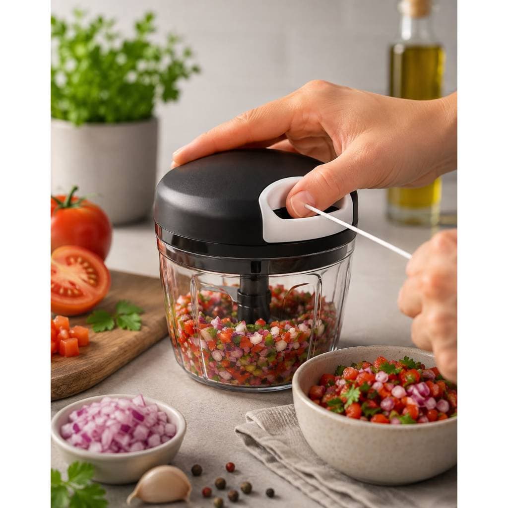 Triturador de alimentos 3 laminas resistente 500 ml super prático - triturador de alho, cebola entre outros alimentos