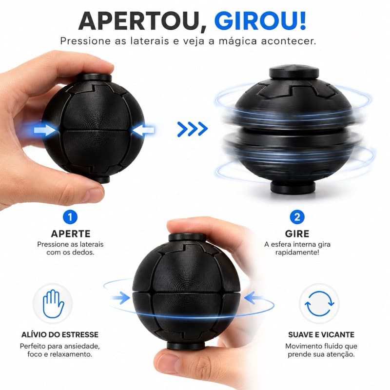 Bolinha Anti Estresse Fidget Toy Aprta e gira spinner ball Sensorial Relaxante Para Ansiedade