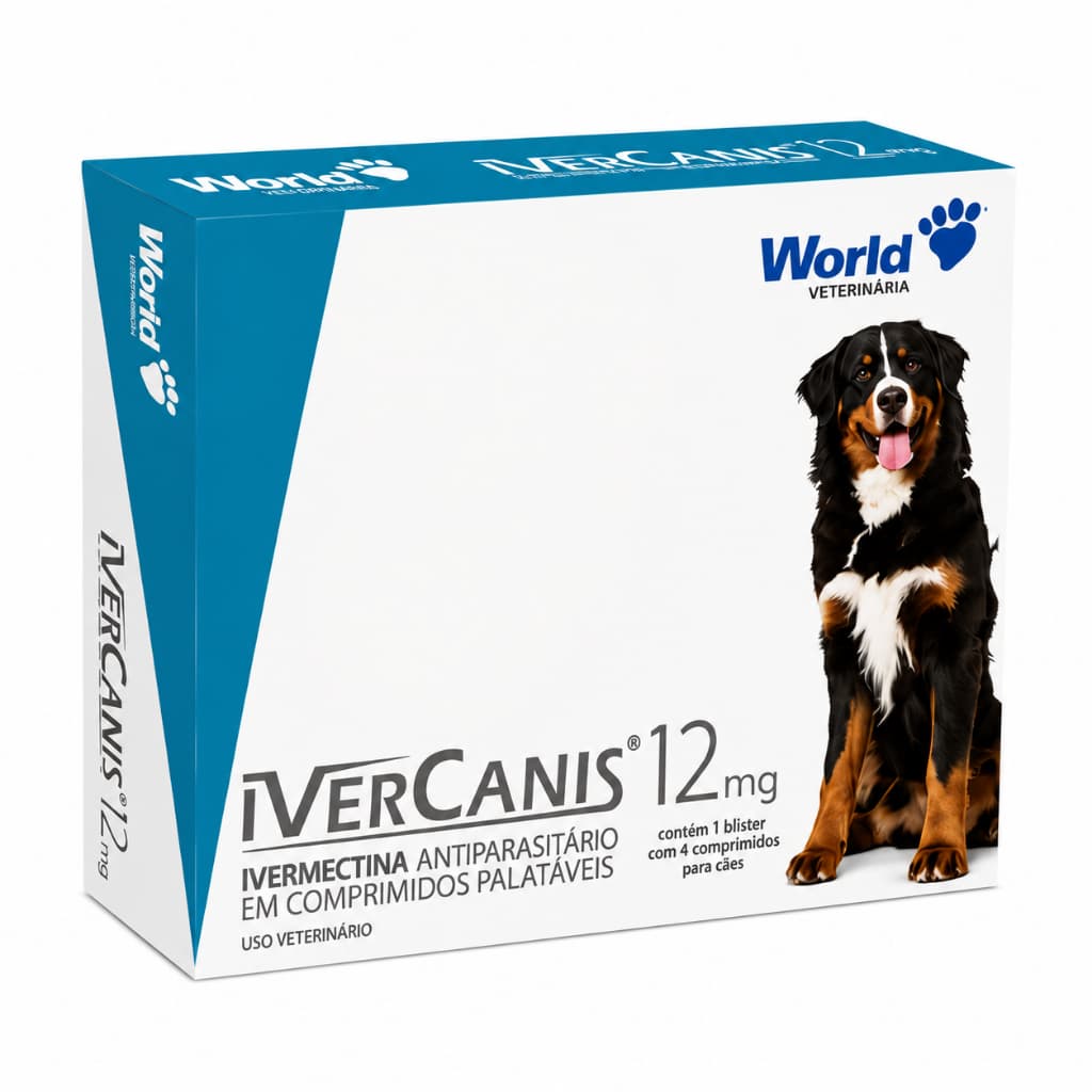 Ivercanis Remédio 12mg Carrapato Pulgas Sarna Para Cachorros 4 Comprimidos