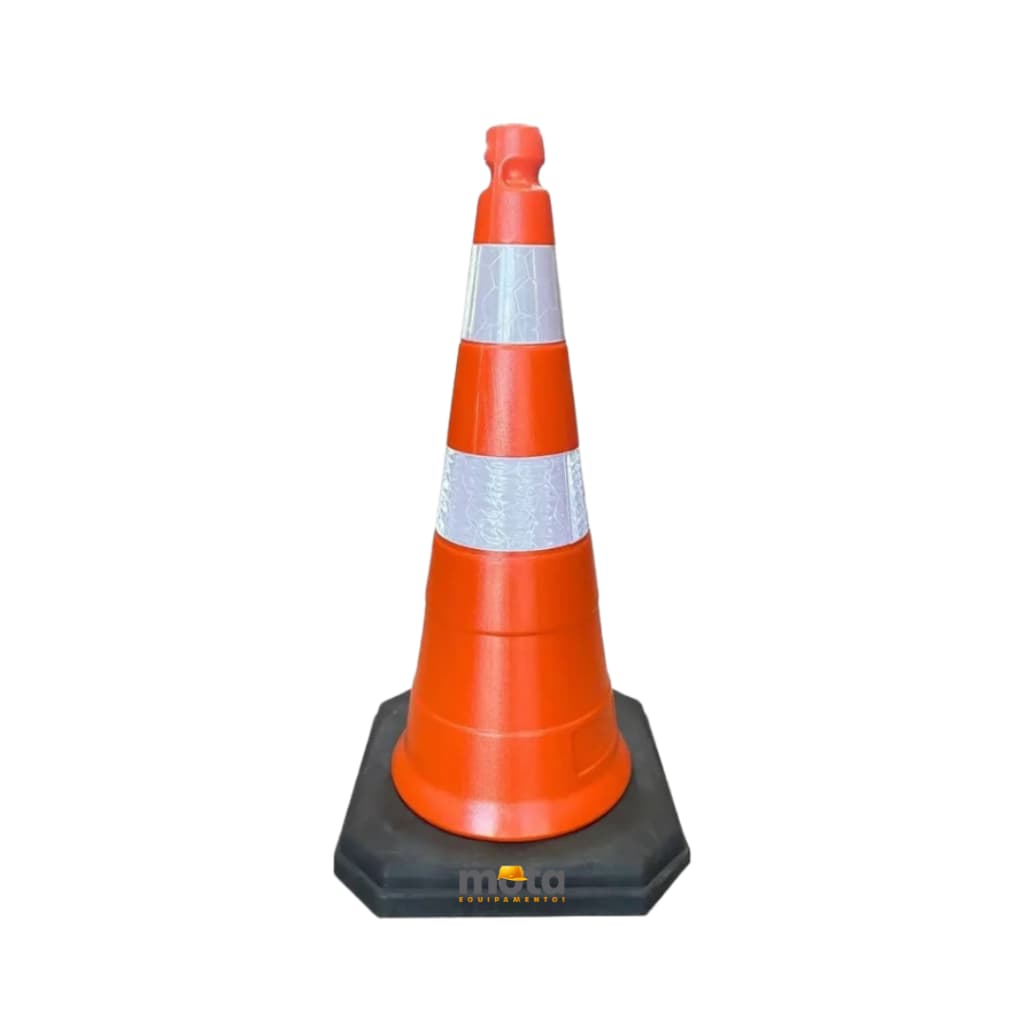 Cone Sinalização Tipo Obra Refletivo Base Borracha 75cm Epi Semiflexível