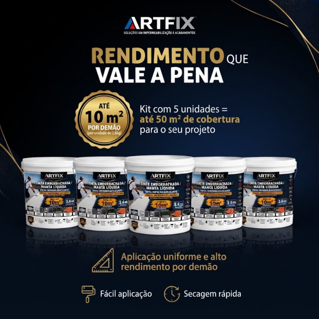 Kit 3 4 ou 5 Mantas Líquidas 3,6Kg Membrana Acrílica Flexível Alta Durabilidade