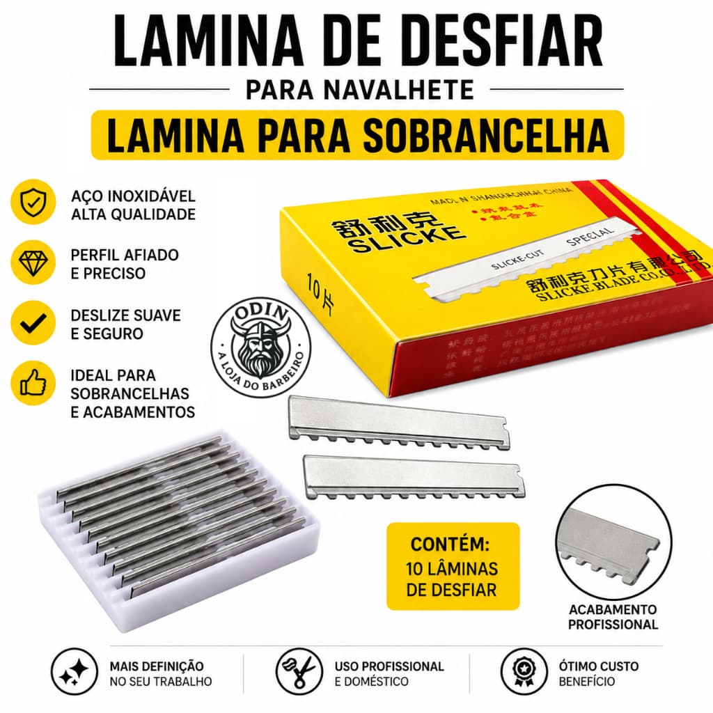 Lâmina Para Navalha de Desfiar Navalhete de Desfiar Para Lamina de Desfiar para Sobrancelha e Barba