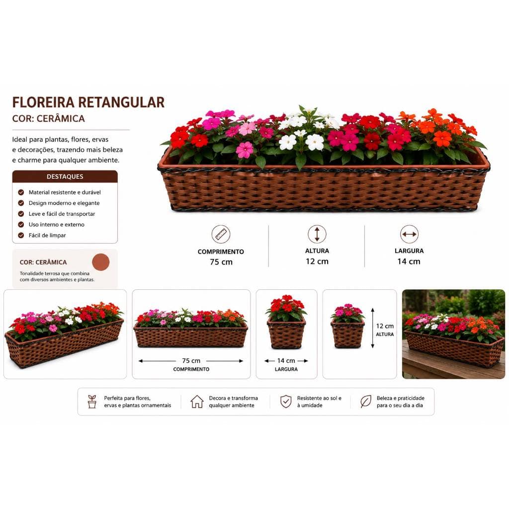 Vaso Floreira COR CÊRAMICA  NOBRE  MATO VERDE TAMANHOS 75 CM / 50 CM/40 CM /30 CM