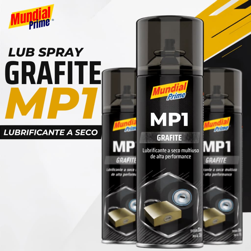 Spray Lubrificante Seco Grafite Mundial Prime MP1 Multiuso Alta Performance 200ml