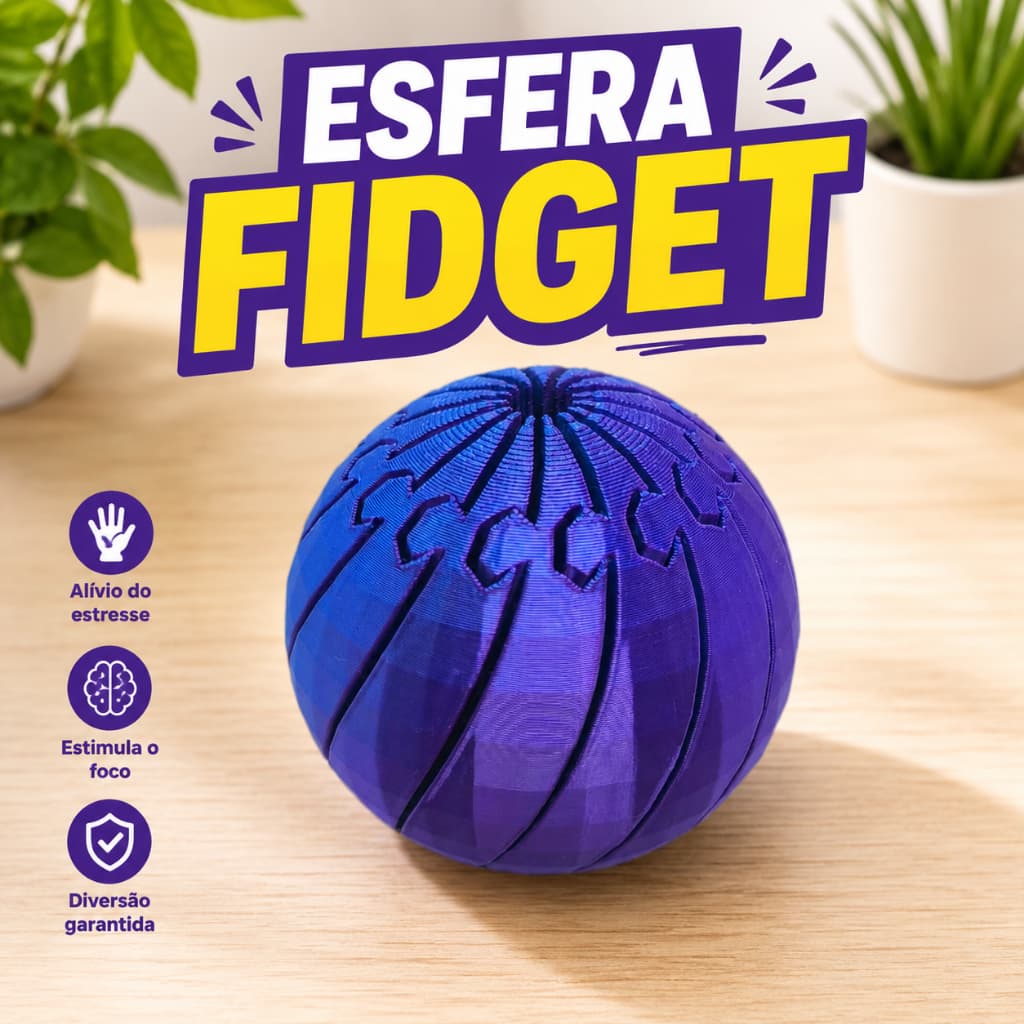 Esfera Articulada Sensorial Fidget Helicoidal | Antiestresse e Regulador Emocional | Impressão 3d Pla Premium