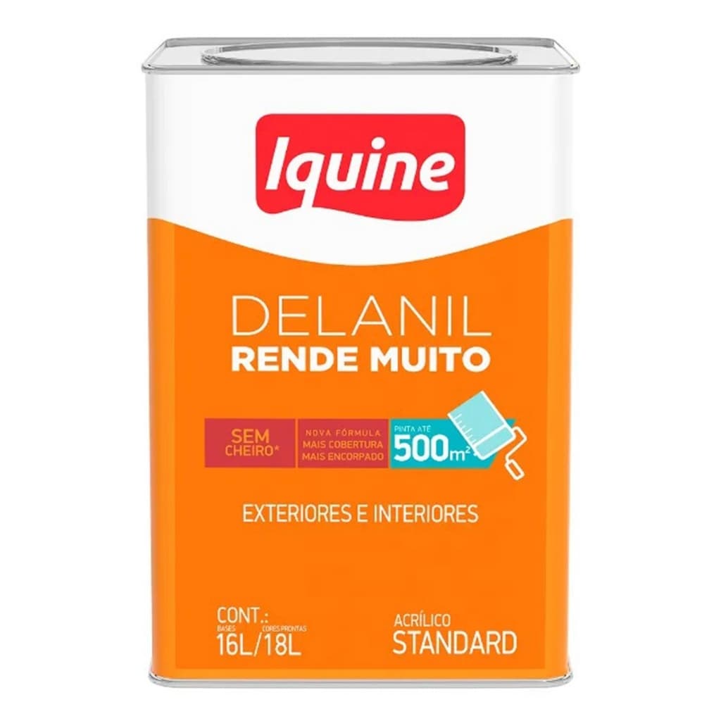 Tinta Fosco Aveludada Branco Cores Iquine Delanil 18 Litros
