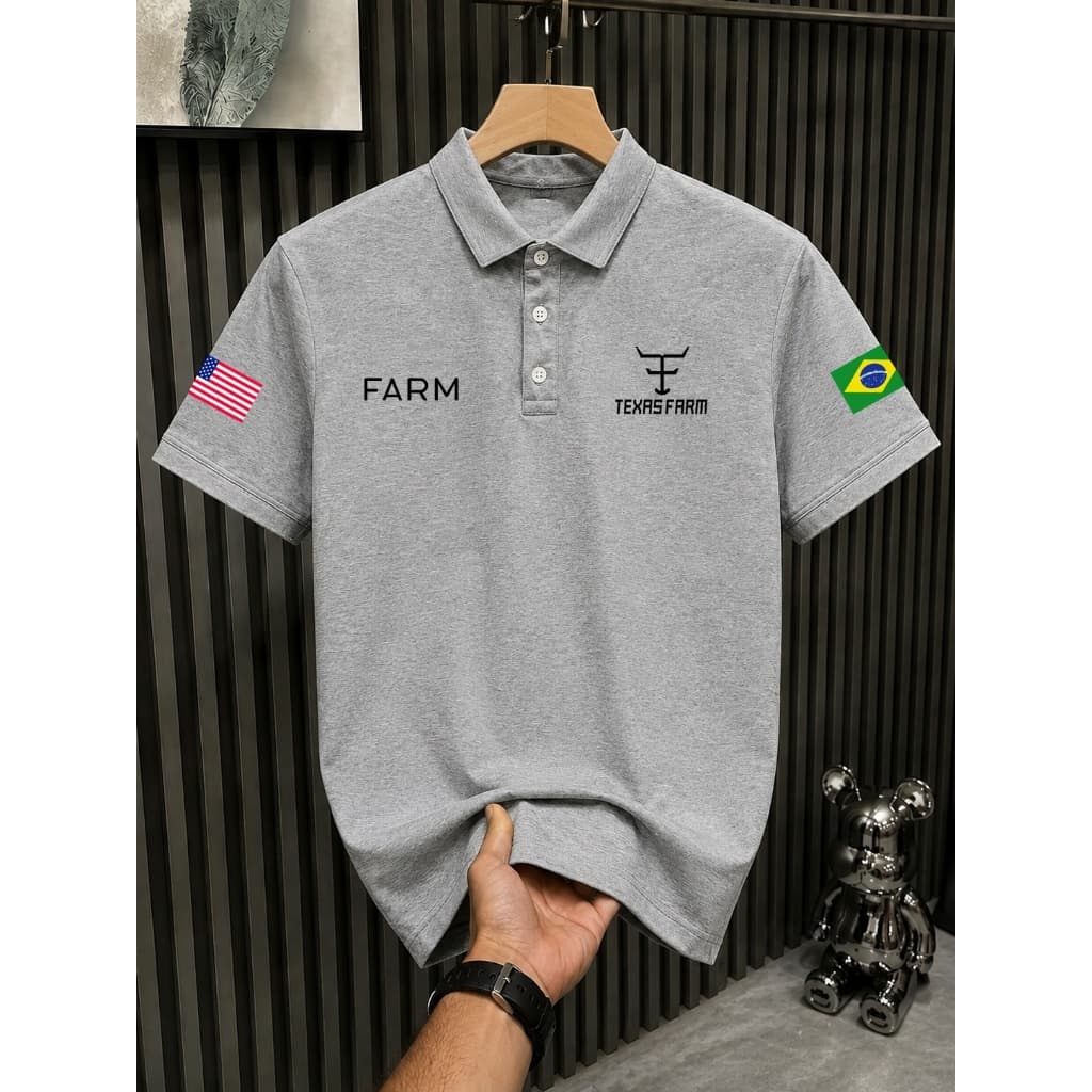 Camisa Polo EUA X BR Texas Farm Country Malha Piquet Premium