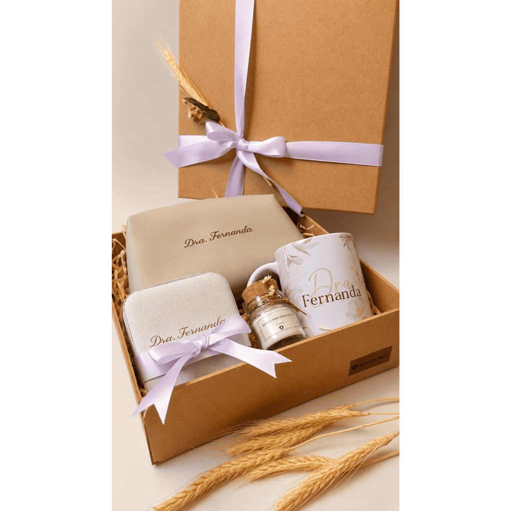 Kit Essenza | Presente | Necessaire | Porta Jóias | Caneca Personalizada | Vela