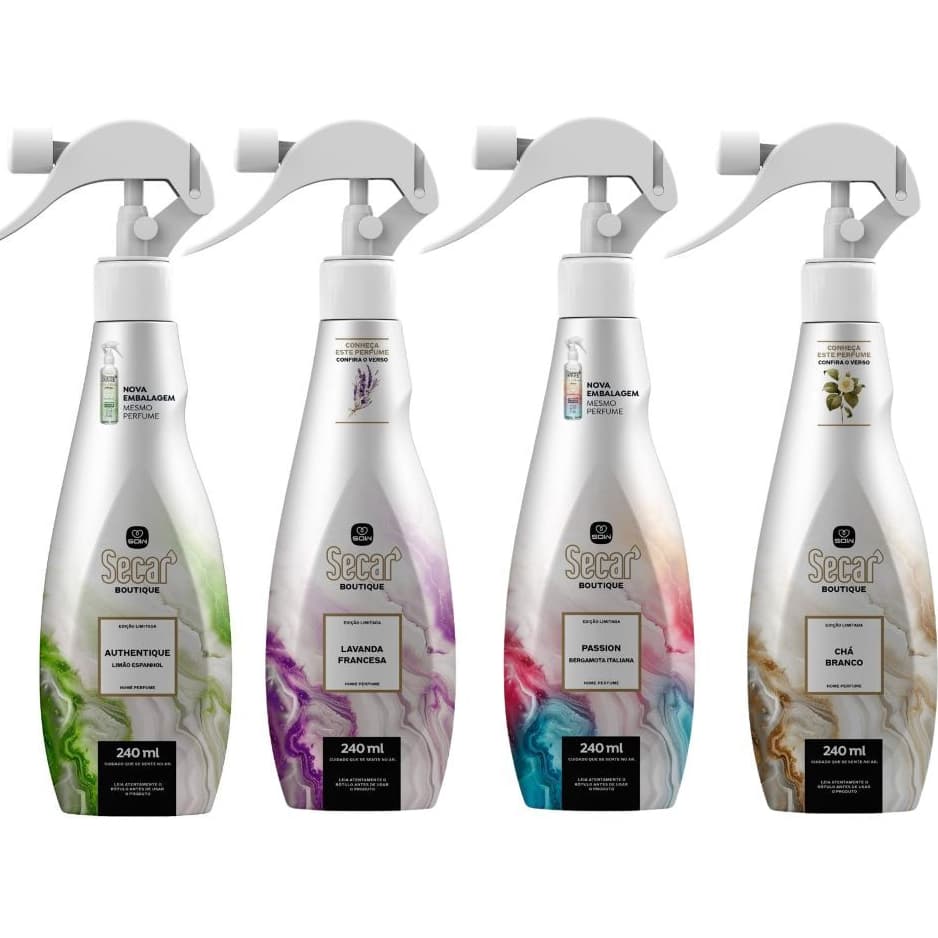 Home Spray Secar Fine Collection  240ml– Água Perfumada para Casa e Tecidos – Aromatizador de Ambientes
