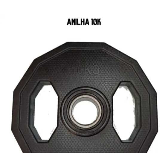 6 anilhas 5kg hectagonal  furo olimpico com anel inox ,anilhas injetadas otima qualidade.