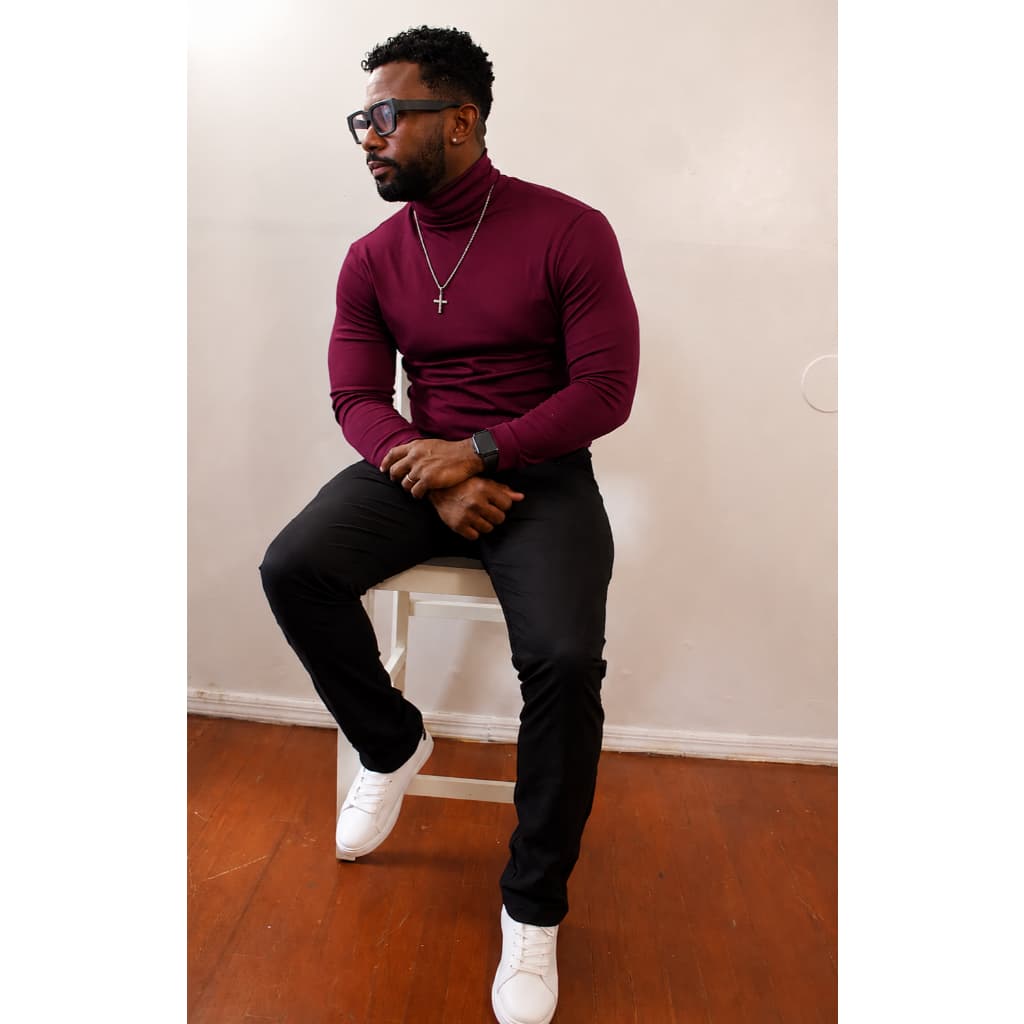 Blusa Masculina Gola Alta Manga Longa Premium Alta Gramatura Para Eventos e Reuniões