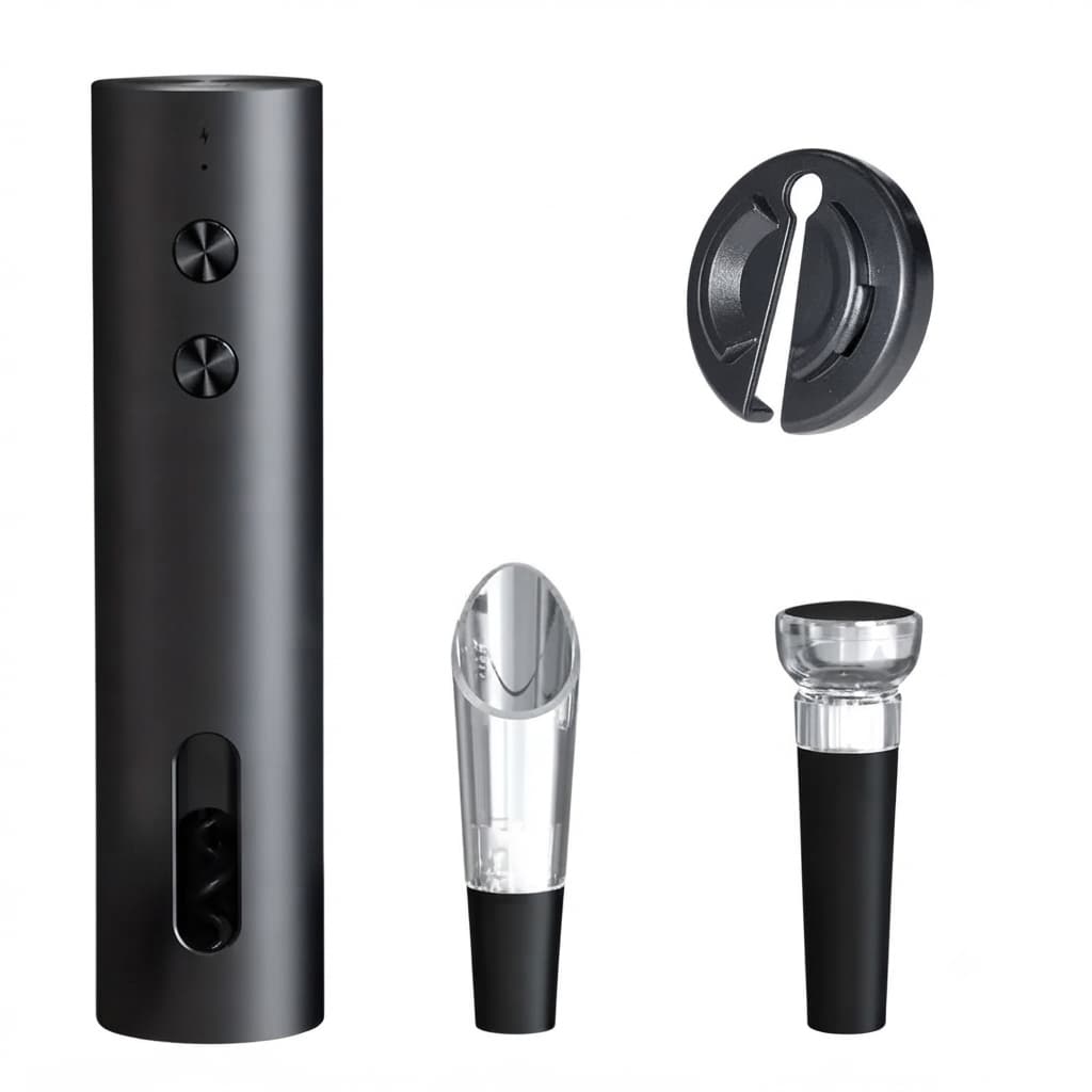 Kit Abridor De Vinho Elétrico Com Acessórios Ideal Para Saca Rolhas Elétrico Decanter Automatico