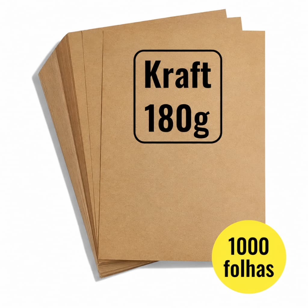 Papel kraft 180g A4 kit com 1000 folhas