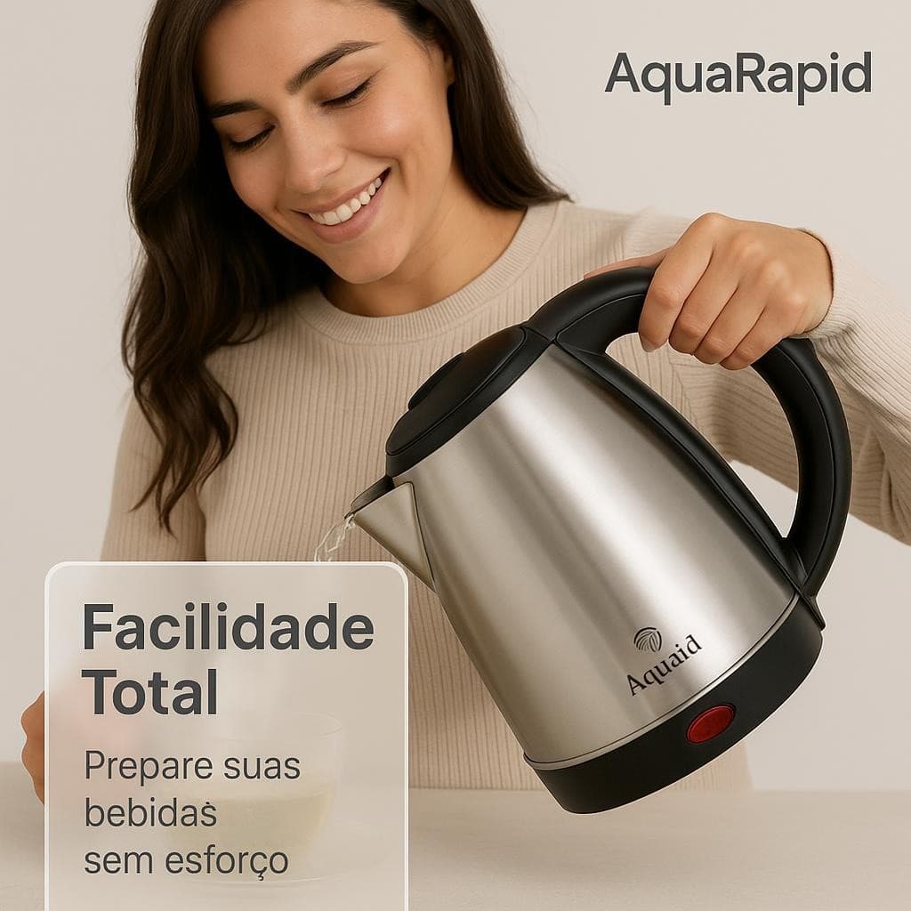 Chaleira Elétrica Inox 1,8L 1500W 220V Rápida e Segura