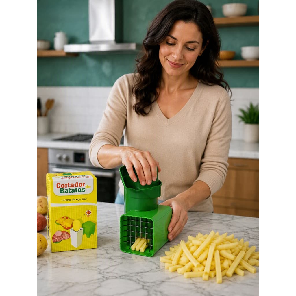 Cortador e Fatiador de Batatas Legumes frutas verduras cozinha