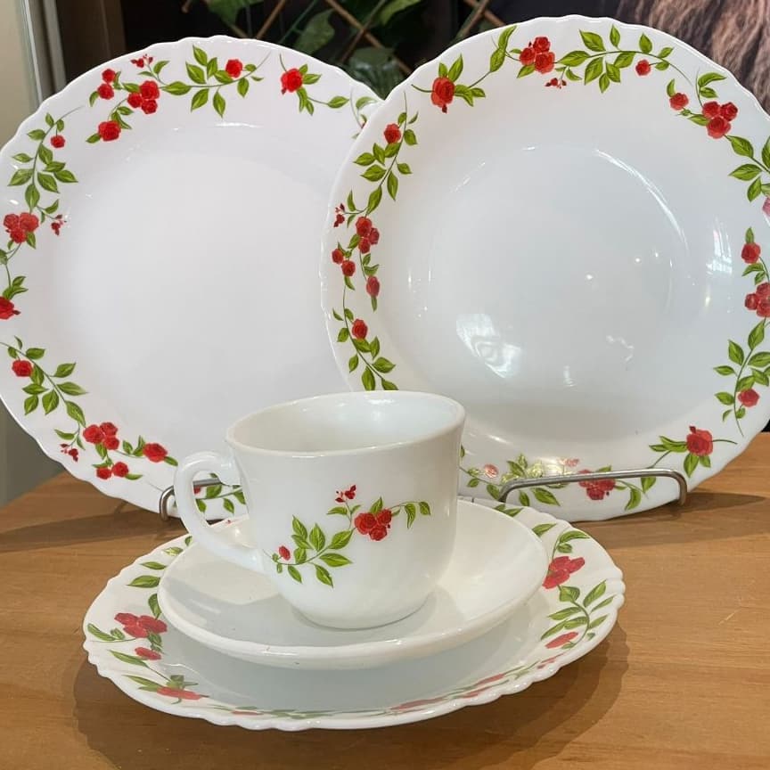 JOGO DE JANTAR VINTAGE 20 PEÇAS OPALINE