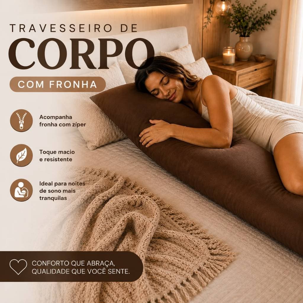 TRAVESSEIRO DE CORPO XUXÃO COM FRONHA | BODY PILOW | FRONHA COM ZÍPER 1,30x0,45cm