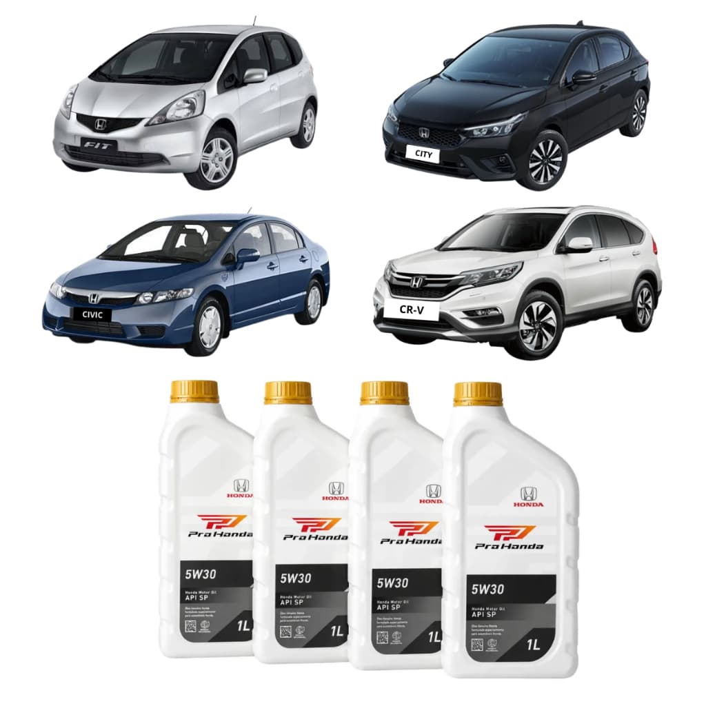 Kit Óleo 5w30 Sintético ProHonda City Civic CRV Fit 2003 A 2021 4L ou 5L