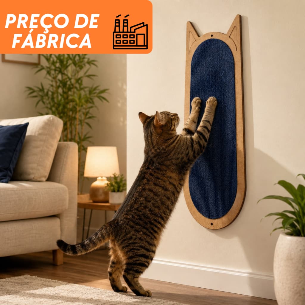 Arranhador Para Gatos 50x20 Parede Reforçado Resistente Vertical
