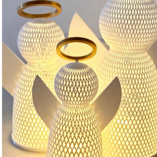 Anjo decorativo  3D Anjo da Guarda com ou sem vela led em 3D – Decoração Religiosa Moderna Presente Delicado