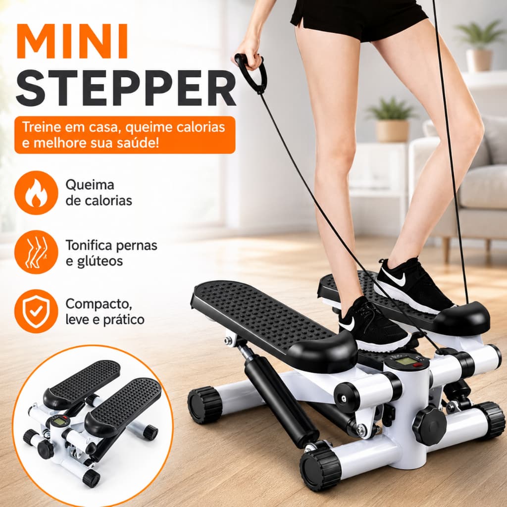 Mini Stepper Step simulador de Caminhada Ginástica com Elástico regulagem intensidade Visor LCD  jimyy