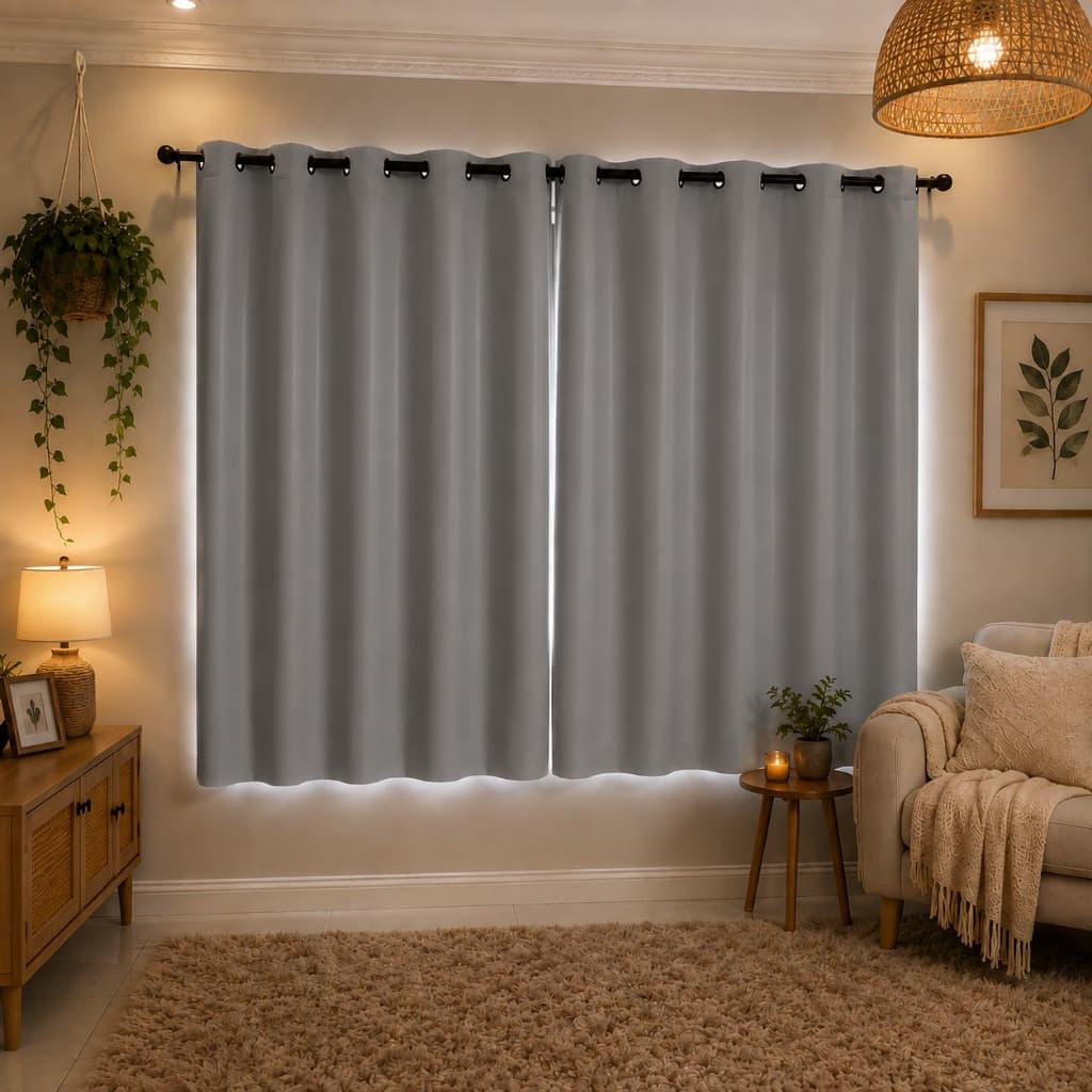 Cortina PVC 100% Blackout/Blecaute 2,80x1,60m Corta Luz Impermeável Anti-Umidade Fácil Limpeza