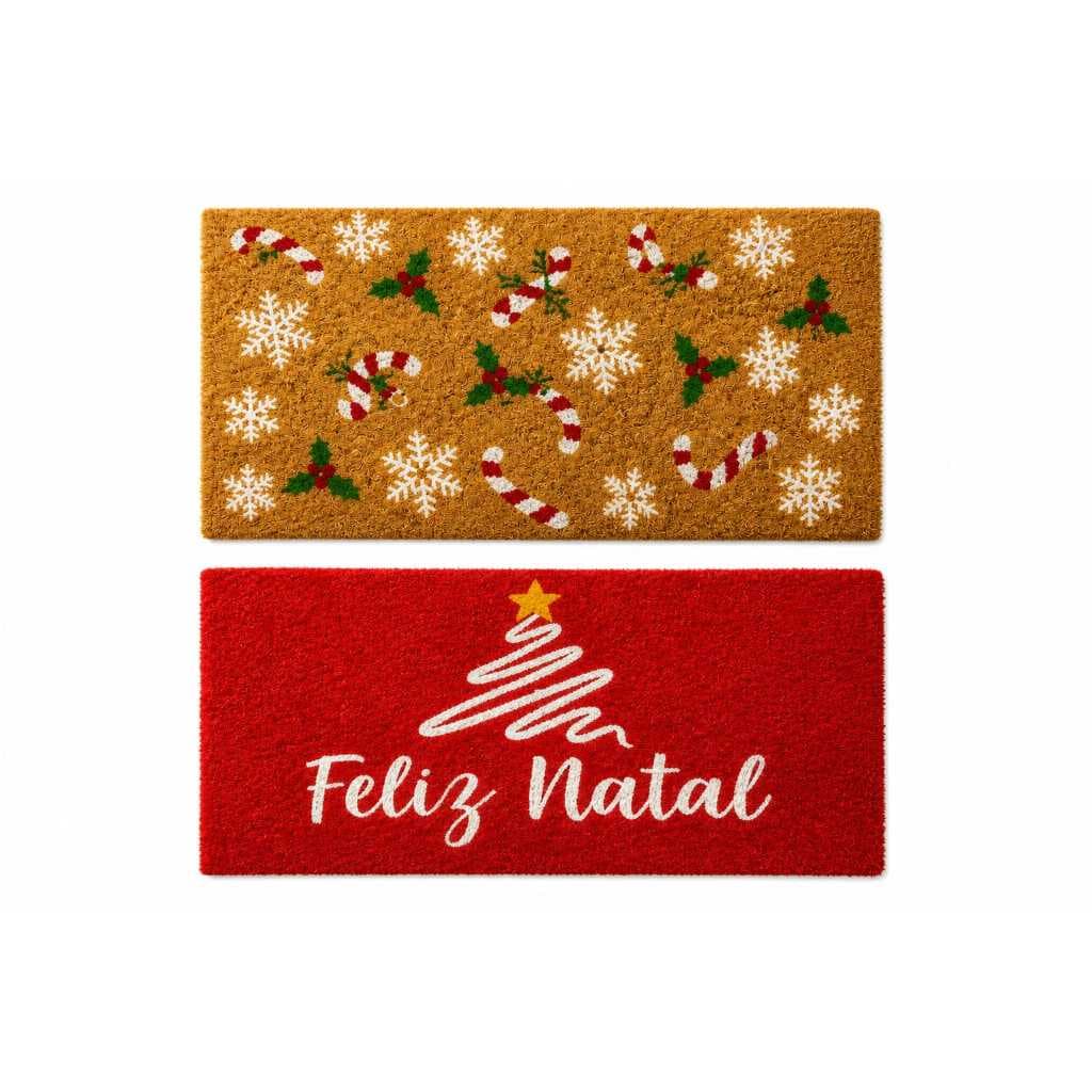 Tapete Capacho Antiderrapante Natal 33cm x 60cm