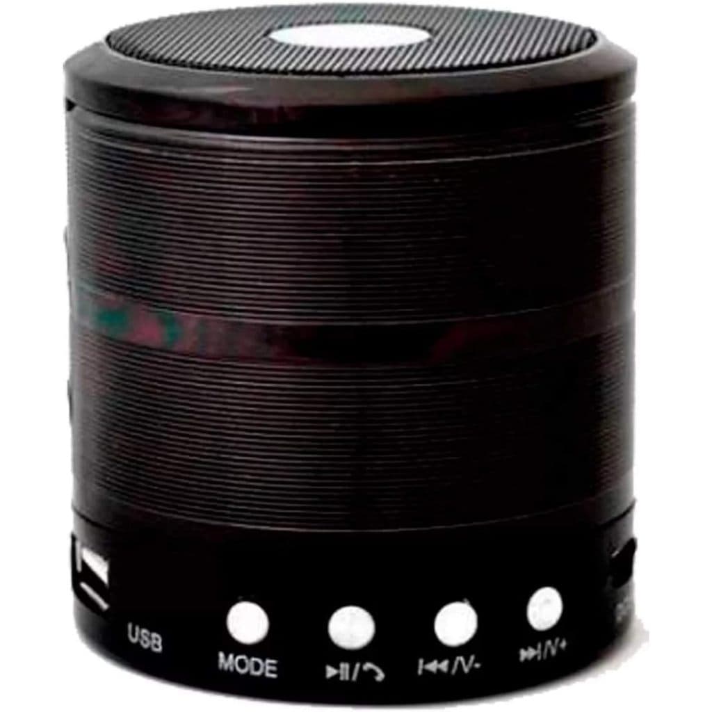 Mini Caixa de Som Portátil Bluetooth Preto com Rádio FM e Entrada USB