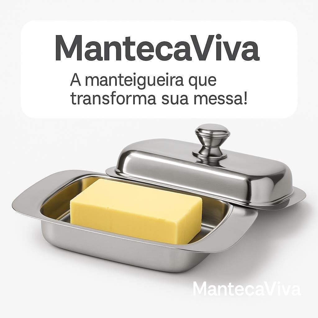 Manteigueira Inox Com Tampa Elegante Para Café Da Manhã