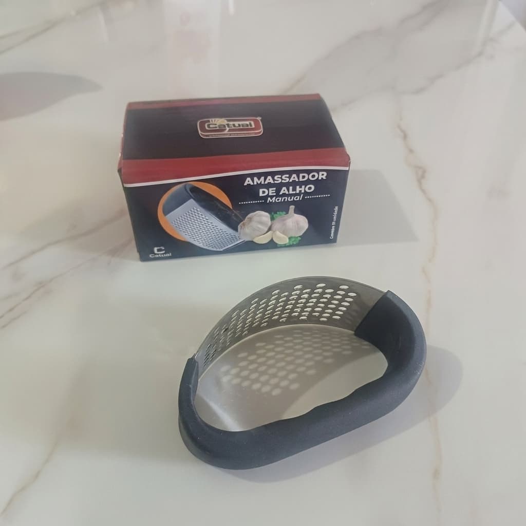 Amassador de Alho Manual Reforçado Triturador de Alho Utensílio de Cozinha Prático Fácil de Usar e Limpar para Temperos!