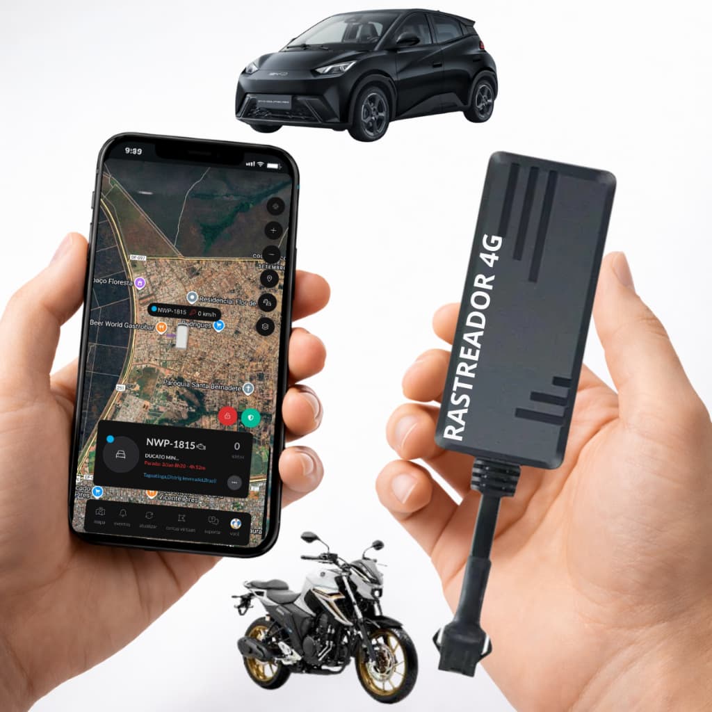 Rastreador Veicular Gps 4G para Carro Moto e Veiculos eletricos em Tempo Real bloqueio pelo celular