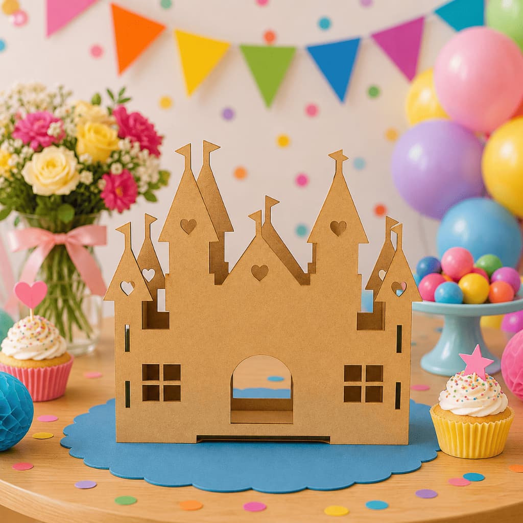 Kit Centro de Mesa Mdf Castelo Decorativo Aniversário Princesa