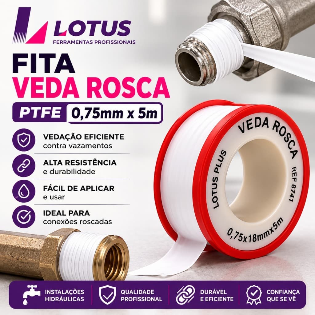Fita Veda Rosca 0,75mm x 5m | 8741