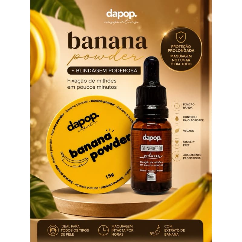 Kit Blindagem Poderosa Dapop 15 ml  + Pó Banana Powder Dapop 15 g (pó solto)